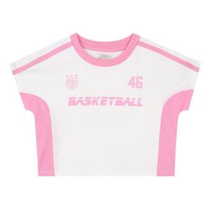 [NBA KIDS]NBA 여아 컬러블록 반소매 크롭티셔츠(K242TS660P)