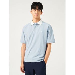 [25FW 신상] [빈폴멘] 메쉬 배색 칼라넥 반소매 티셔츠  블루 (BC5742C11P)