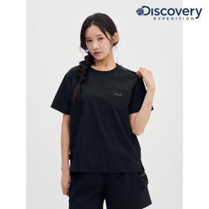 디스커버리 (DWRS82053_BKS) 프레시벤트 우븐 여성 가슴포켓 반팔티셔츠 DXNW
