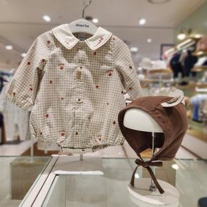 [압소바] (백일돌출산선물)메이슨체크우주복모자(A2522360)