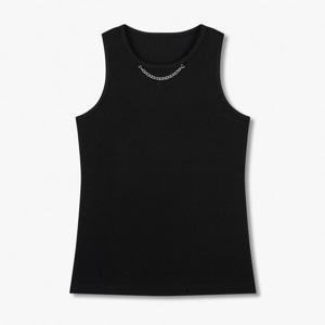 [보브]리브드 체인 슬리브리스 티셔츠 (7115240503)
