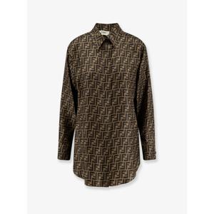 [FENDI] 라프리마 여성 셔츠 실크 위드 FF 모티프 FS8107 A8G3F118W Tobacco /12