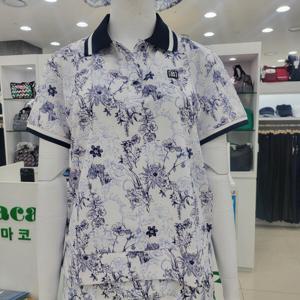 [마코]여성 전판수체화 패턴 요꼬에리 티셔츠 MNW2TS14_JK