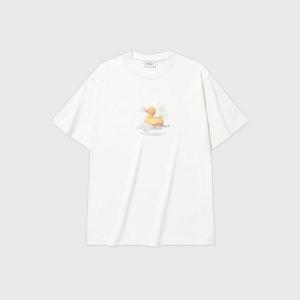 M 커버낫반팔티 CQK CO2502ST21-WH 버블 러버덕 그래픽 티셔츠 White