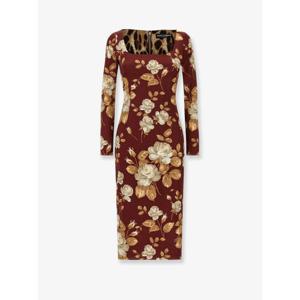 [DOLCEGABBANA] 라프리마 여성 원피스 빈티지 로즈 프린트 새틴 미디 펜슬 F6TYGT FSIB8HR5QQ FBDX /12