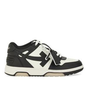 오프화이트 블랙 화이트 가죽 로우탑 스니커즈 M189C9L007 0110