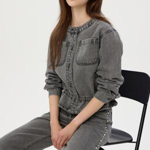 질스튜어트뉴욕   25FW 그레이 워싱 코튼 데님자켓 JSJA5D260G1