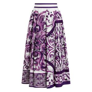돌체앤가바나 미디 스커트 F4CULT FI5JGHP5DQ Purple