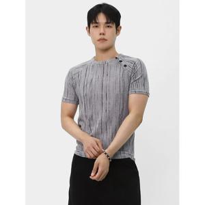 [빌리버스] 남성 여름 헨리넥 세미크롭 반팔티 BVC011