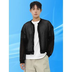 [빌리버스] 남성 긴팔 크로셰 크롭 니트 가디건 살안타템 BRG040