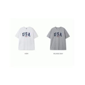 [후아유] 공용 USA 프린팅  반팔 티셔츠 / USA Printing T-shirt WHRPF3791U