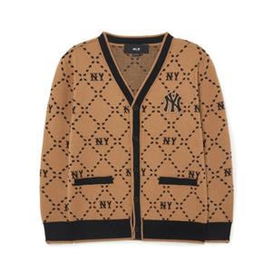 M MLB키즈긴팔티 NQK 7AKCMD134-50BGS Dia monogram 전판 니트 가디건