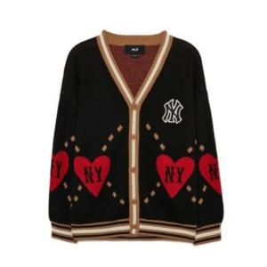 M MLB키즈긴팔티 NQK 7AKCH0234-50BKS Heart 빅포인트 가디건