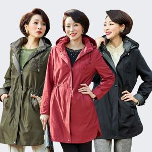마담엘레강스 바바라 자수 포인트 트렌치 코트