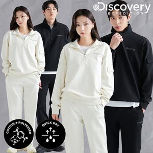 디스커버리 이월할인 남성/여성 공용 반집업 맨투맨 DXTR2A041