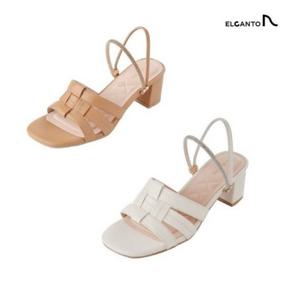 [엘칸토(여성화)]래더패널 2-WAY 블록 힐 뮬 샌들 LCWW23U426 베이지/아이보리