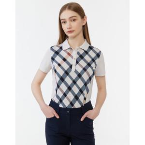 닥스 골프 여성 24SS 클리어런스스테디셀러체크프린트 반팔폴로티셔츠 (BEIGE) WNTS4B302I1