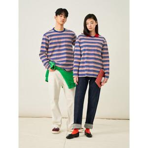 [빈폴멘] 멀티 스트라이프 라운드 티셔츠  블루 (BC5241C35P)