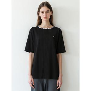 닥스 골프 여성 24SS 클리어런스스테디셀러 에어리 셔링 반팔티셔츠 (BLACK) WNTS4B501BK