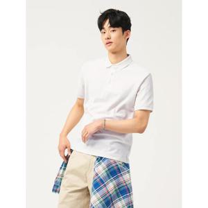 [빈폴멘] 크레이프 칼라넥 티셔츠  아이보리 (BC5442C170)