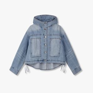 보브 드로스트링 헴 후디드 데님 셔츠 (7115255481) VOV