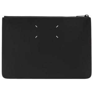 25 FW 메종 마르지엘라 4바 스티치 로고 올 블랙 레더 클러치백 S55UI0192 PS935 T8013