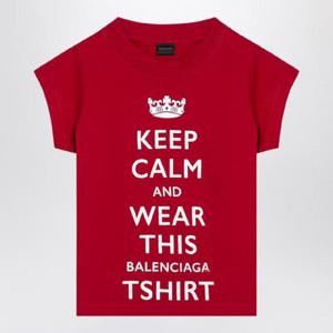 BALENCIAGA 빨간색 크롭 티셔츠 Keep Calm 807341TRVC7XHBALEN-6540
