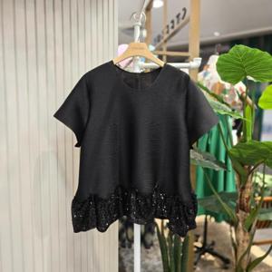 스테파니 HC05 플리츠A스팽글블라우스 A25SH5207H