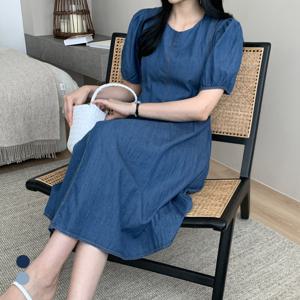 [카라]KARRA 셔링퍼프데님원피스_A5M0453