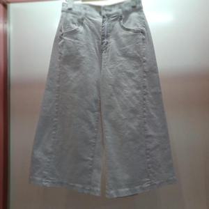 Latium HC06 데님국내생산 최강스판 비치지않는 히든밴드 7부 통와이드 흰청 치마바지 팬츠 T2523pt27I