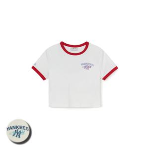 MLB 여성 애슬레저 슬림핏 크롭 반팔 티셔츠 (3FTSA0353)