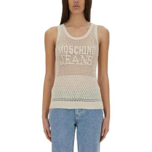 MOSCHINO JEANS 로고가 있는 메시 탑 088437010003