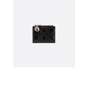 디올 Lady Dior Dahlia 지갑 블랙 까나쥬 S6037ONMJ_M900