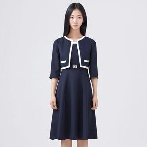 [케네스레이디] 배색 자켓 레이어드 원피스 EWOPOE1100