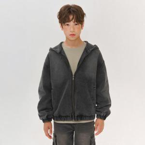 [오션스카이]공용 블랙 데님 후드 점퍼-EEJG1252B03