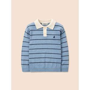 [25FW 10%][빈폴키즈] 스트라이프 칼라 풀오버 니트 - 스카이 블루 (BI5951U02Q)