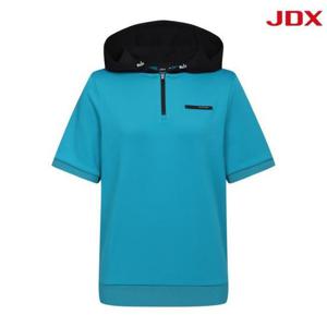 JDX HC03 여성 소재 믹스 반집업 후드 반팔 X1TSW6502