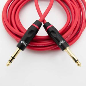 HDTOP 국산 5.5 모노 TO 5.5 스테레오 케이블 레드 1M HT-TP1789