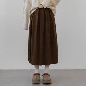 아트박스/라이니 골덴 코듀로이 플레어 밴딩 스커트 bo-3141c