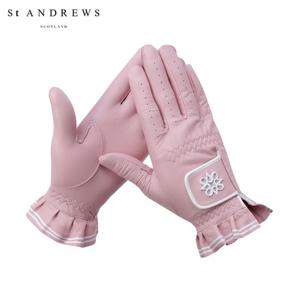 [세인트앤드류스] 여성 별 심볼 프릴 양피 양손 장갑