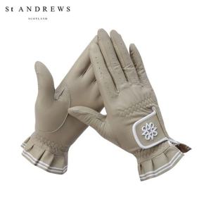[세인트앤드류스] 여성 별 심볼 프릴 양피 양손 장갑