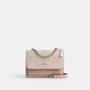 COACH 미니 클레어 크로스바디 백 시그니처 캔버스 CW206-SVPWH 실버/샌드/ 타우프