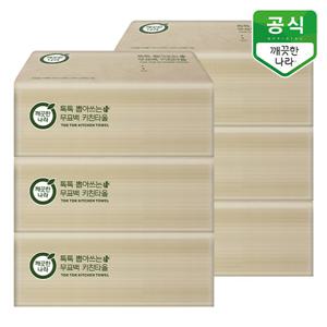 깨끗한나라 톡톡 뽑아쓰는 무표백 대나무 키친타올 100매 6입