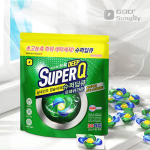슈퍼딥큐 5in1 프레쉬가든 30개입 캡슐세제 실내건조 고농축 대용량 세탁 드럼세탁기 세제