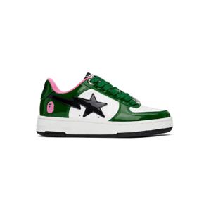 BAPE 스니커즈 그린   화이트 스타  1 스니커즈 242546F128007
