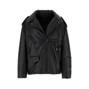 PRADA 블랙 나파 가죽 패딩 재킷 58A049FLY F0002