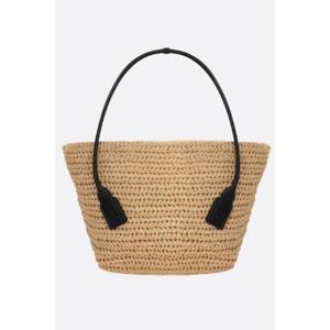 BOTTEGA VENETA Arco 미디엄 라피아 크로셰 숄더 백 731169V2P028519