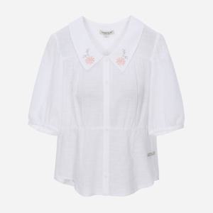 [써스데이아일랜드][여성]카라 자수 블라우스(T254MBL341W)