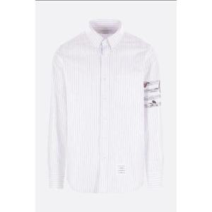 THOM BROWNE pinstriped Oxford cotton shirt MWL272EE1384035