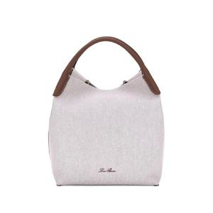25 FW 로로피아나 베일 레더 트리밍 패브릭 토트 백 FAO7100 TP440996228